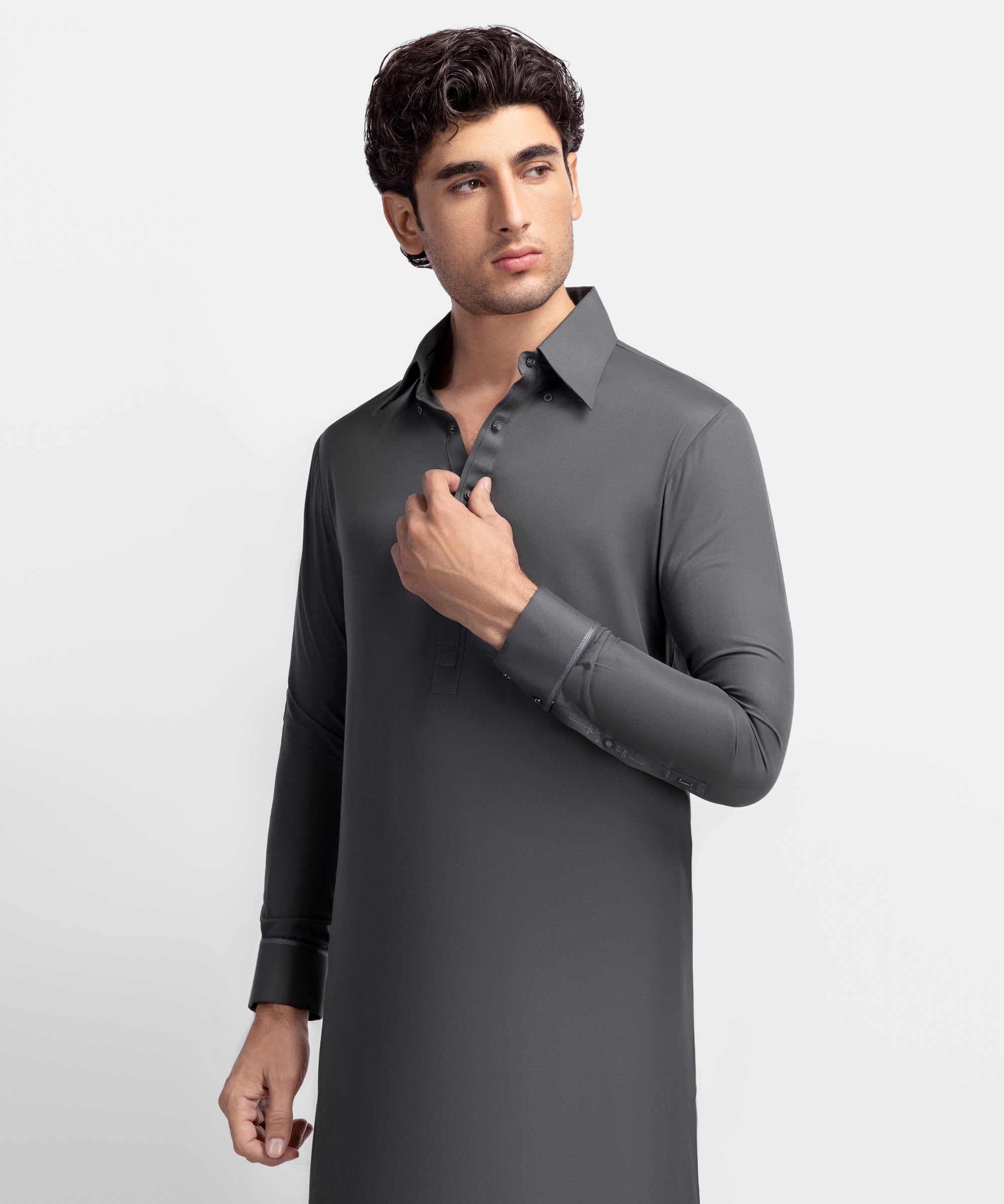 Grey Formal Kameez Shalwar