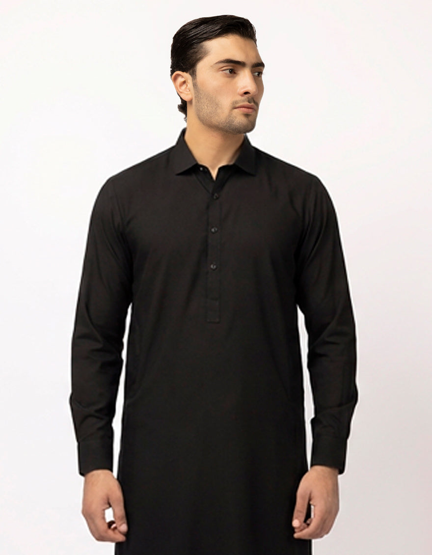 BLACK PLAIN KURTA TROUSERS