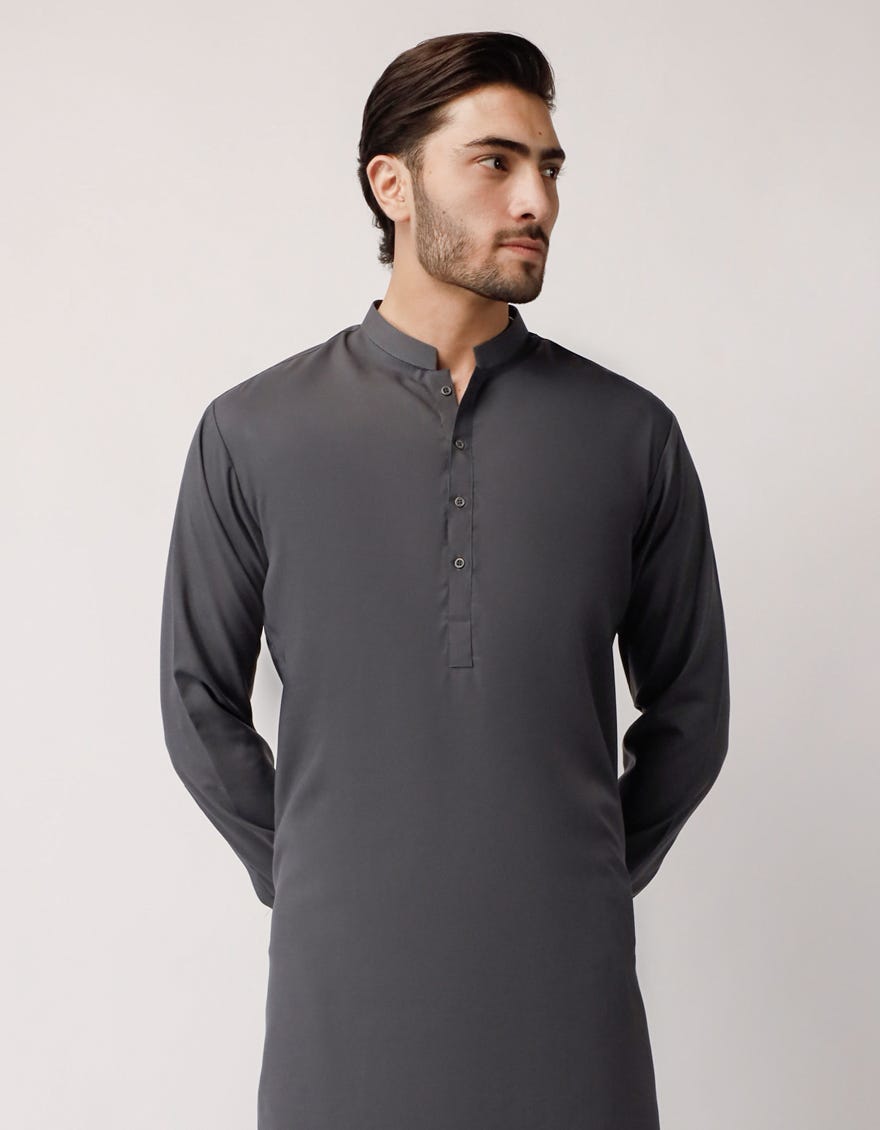 GREY PLAIN KAMEEZ SHALWAR