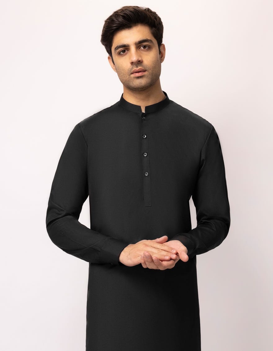 BLACK PLAIN KAMEEZ SHALWAR