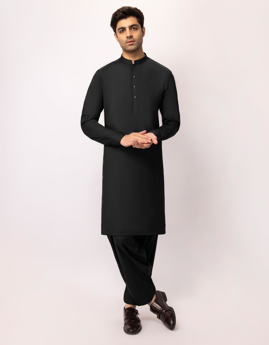 Black Plain Kameez Shalwar