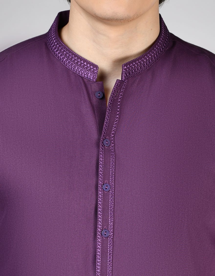 PURPLE BLENDED KAMEEZ SHALWAR | JTKS-W-50010