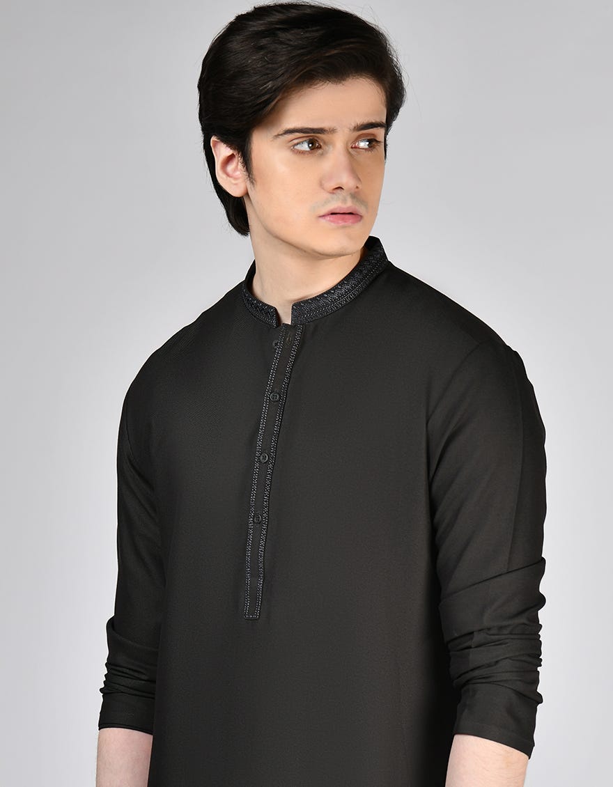 CHARCOAL SEMI FORMAL KAMEEZ SHALWAR
