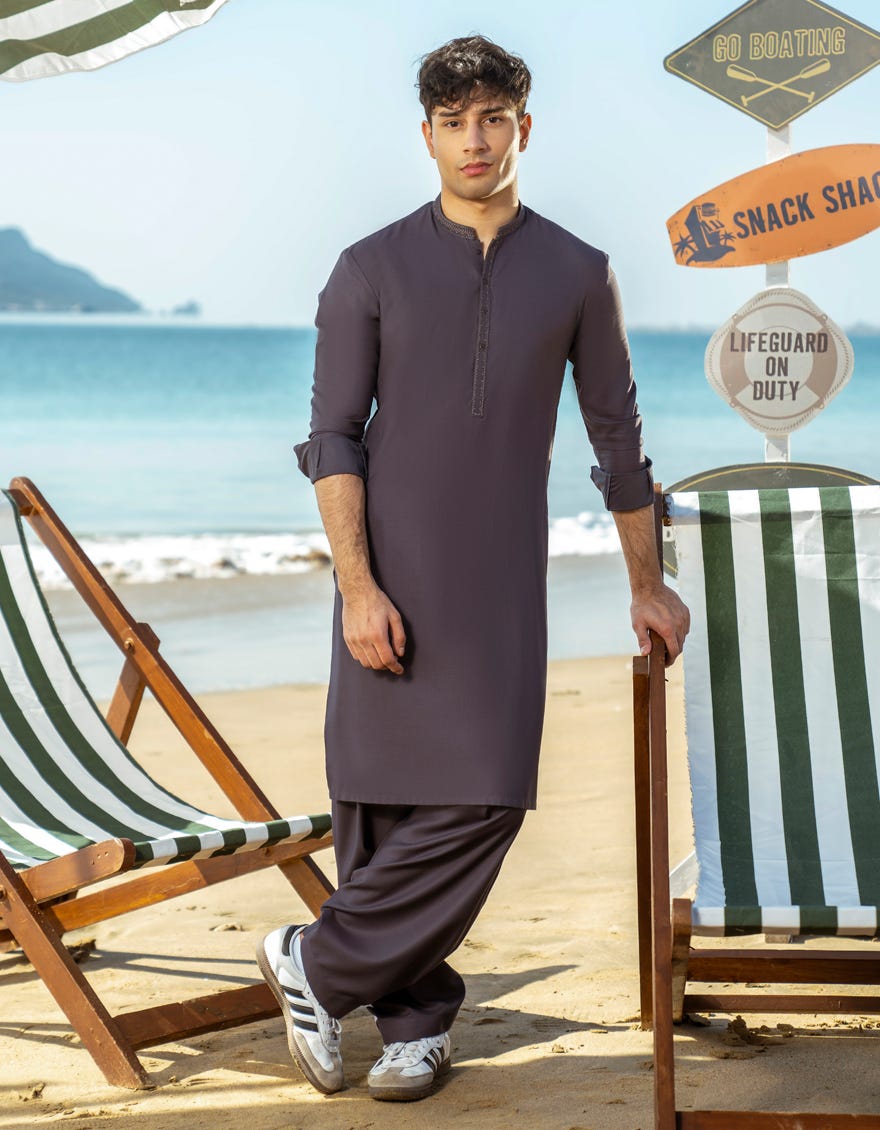 GREY BLENDED KAMEEZ SHALWAR | JTKS-A-50038