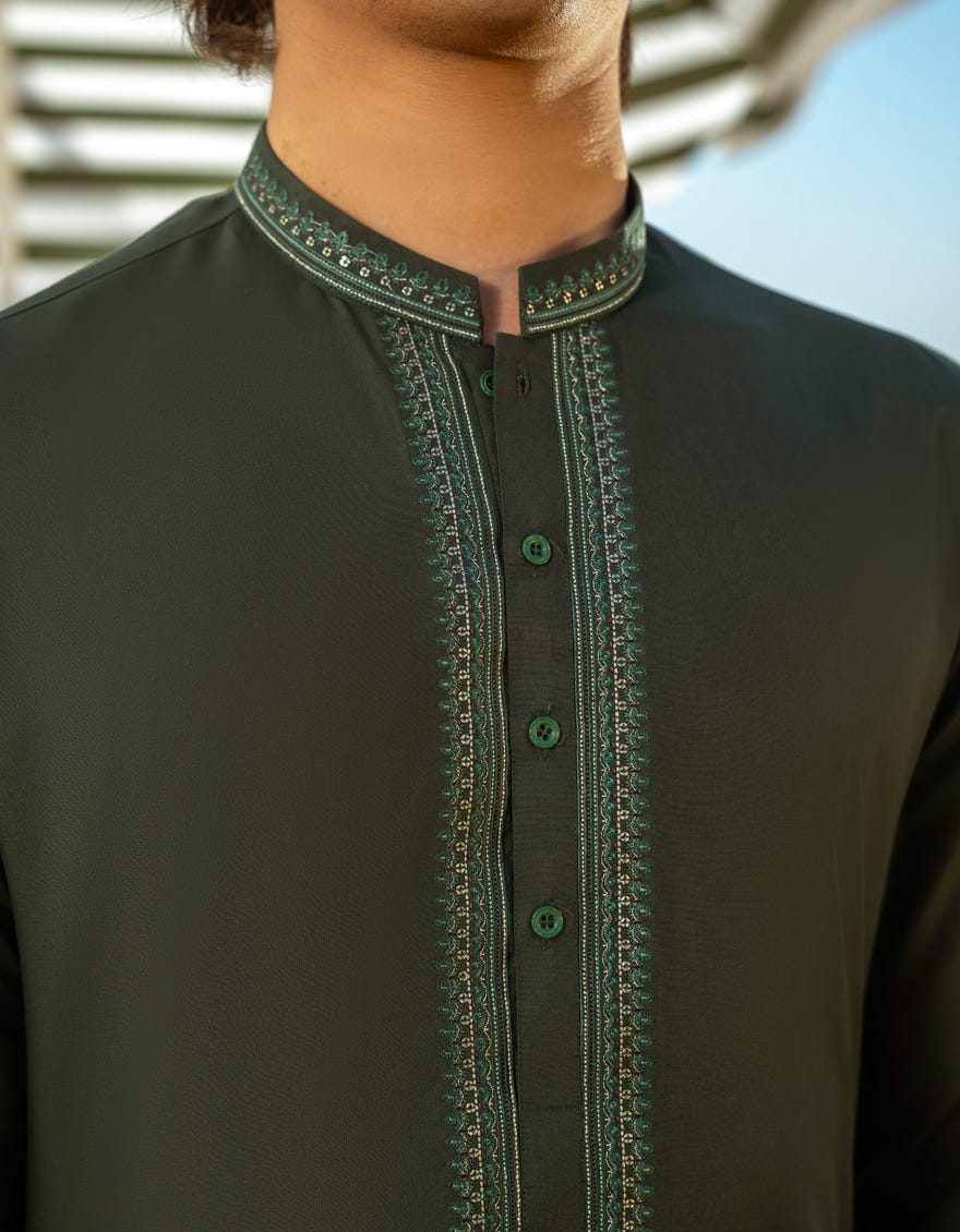 DARK GREEN KAMEEZ SHALWAR | JTKS-A-50048