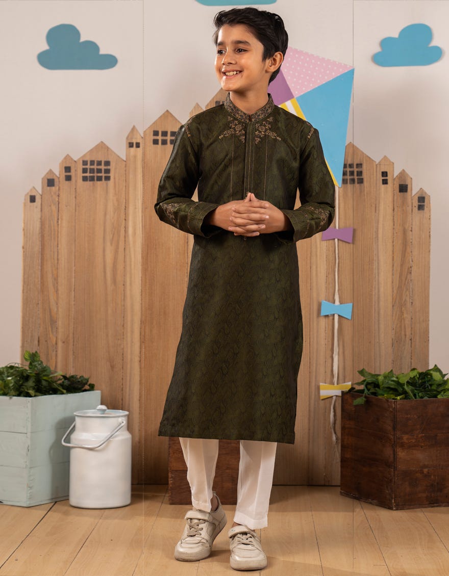 MIDNIGHT GREEN SPECIAL KURTA