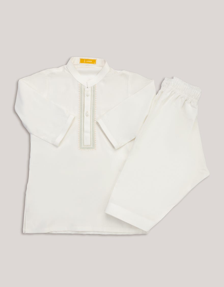 OFF WHITE BLENDED KAMEEZ SHALWAR