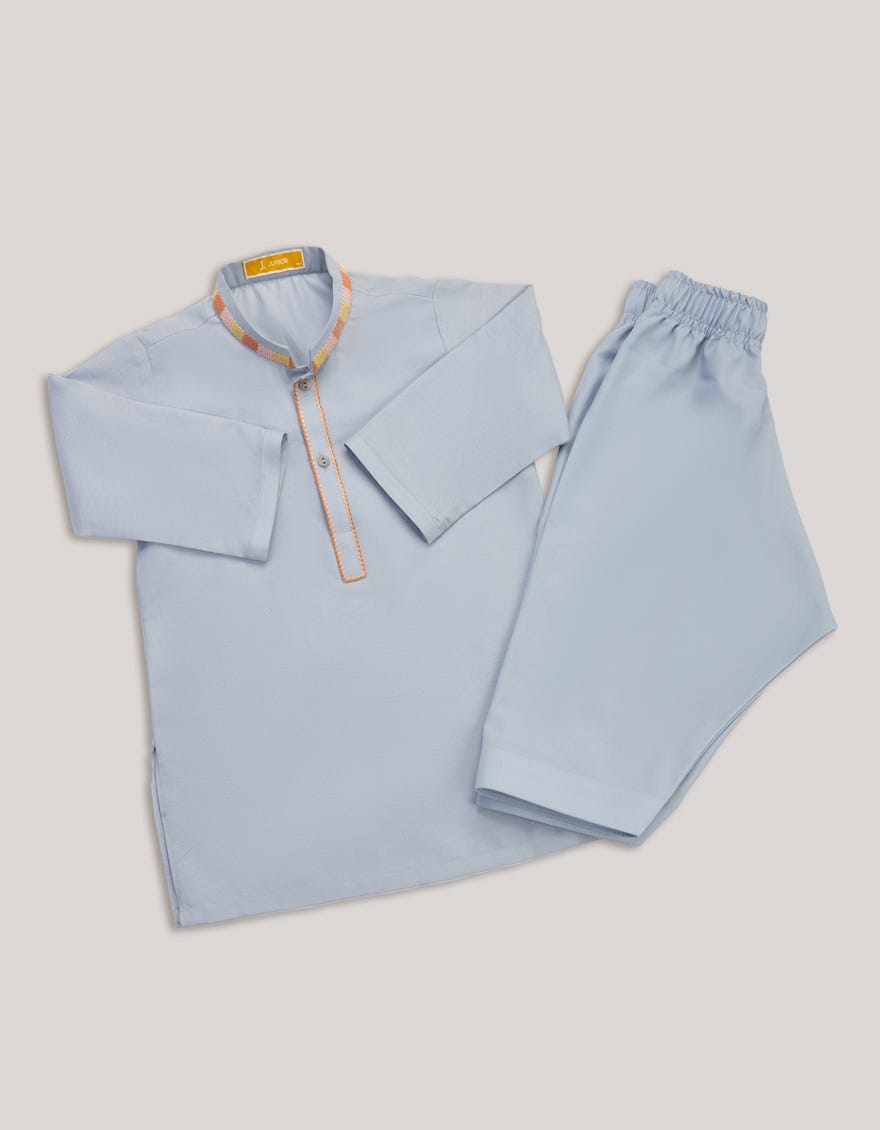 SKY BLUE BLENDED KAMEEZ SHALWAR