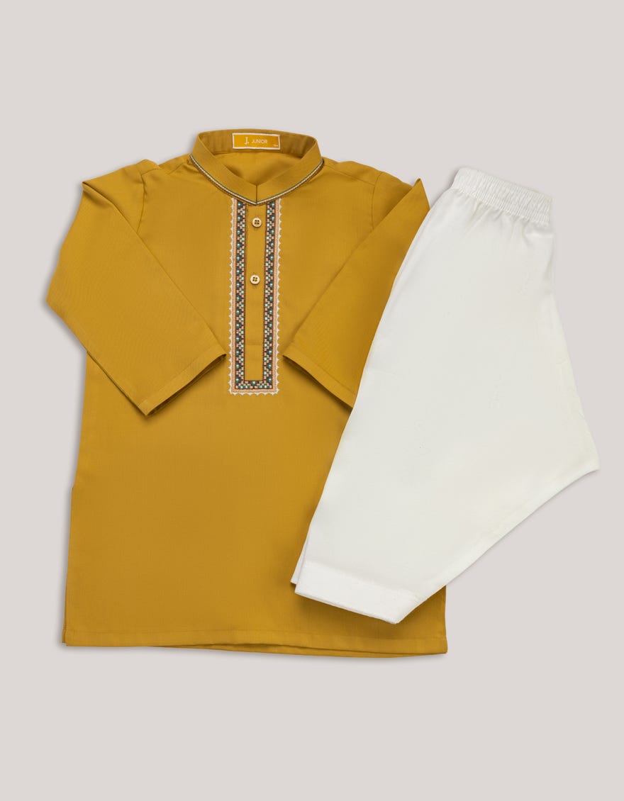 MUSTARD BLENDED KAMEEZ SHALWAR