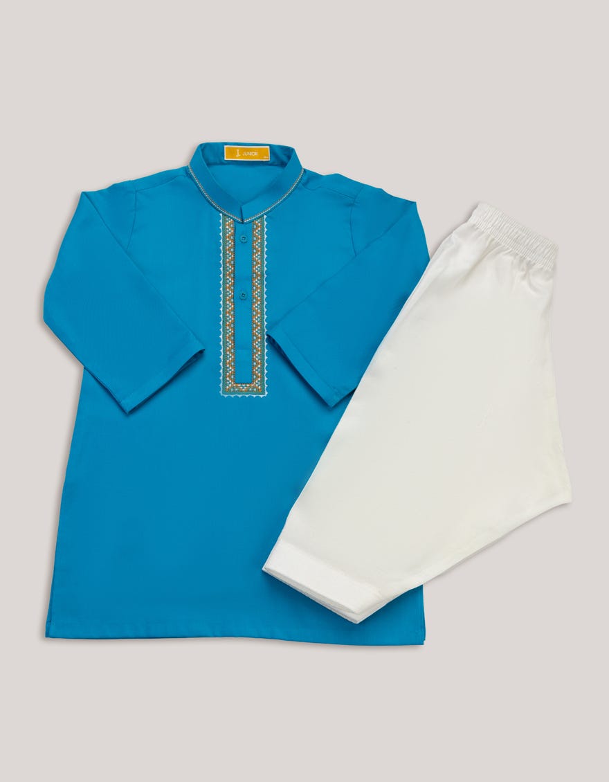 BLUE BLENDED KAMEEZ SHALWAR