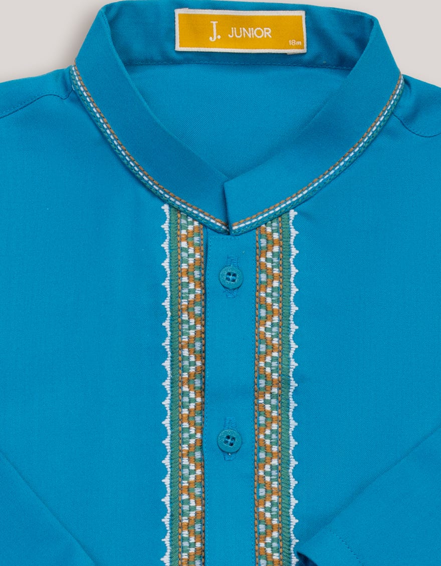 BLUE BLENDED KAMEEZ SHALWAR