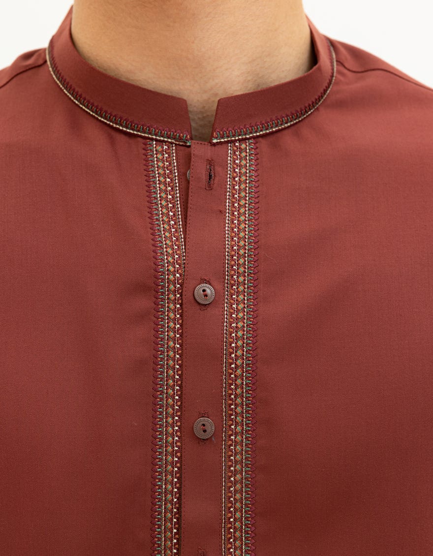 RUST BLENDED KAMEEZ SHALWAR
