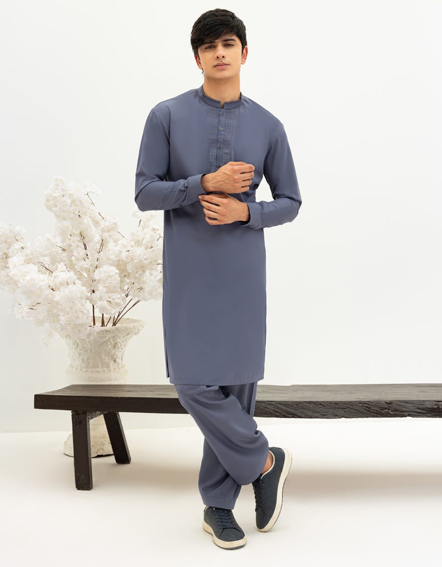 GREY BLENDED KAMEEZ SHALWAR