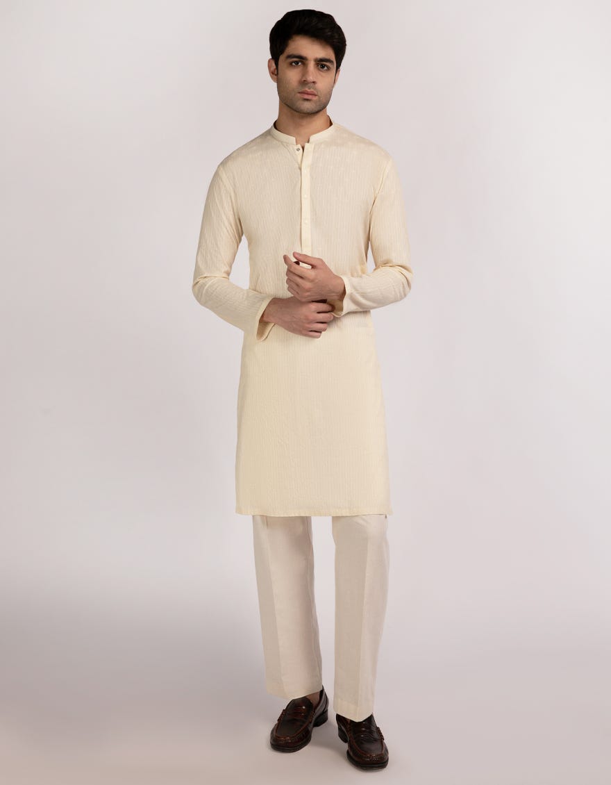 BEIGE COTTON FORMAL KURTA