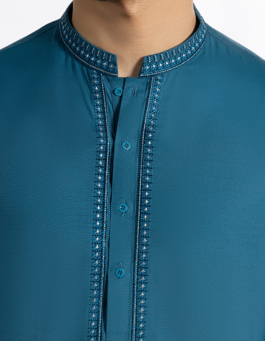 BLUE BLENDED KAMEEZ SHALWAR