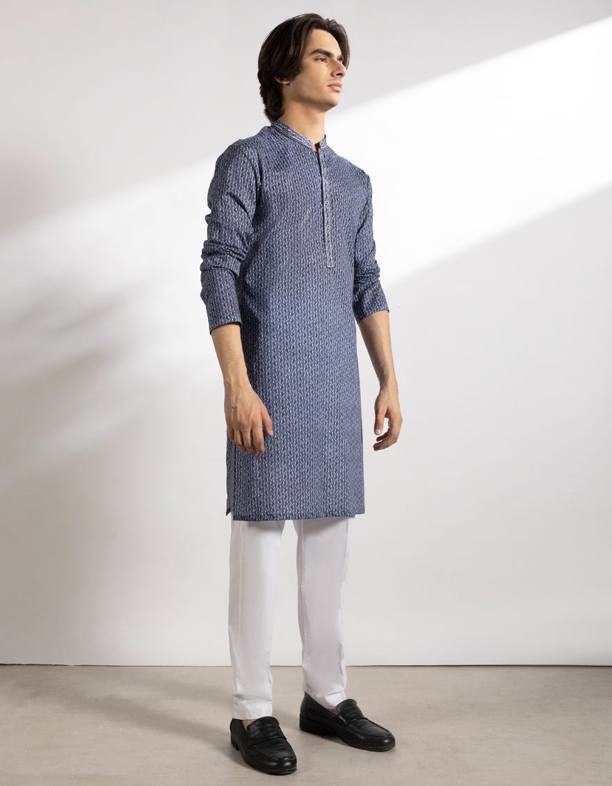 BLUE COTTON KURTA