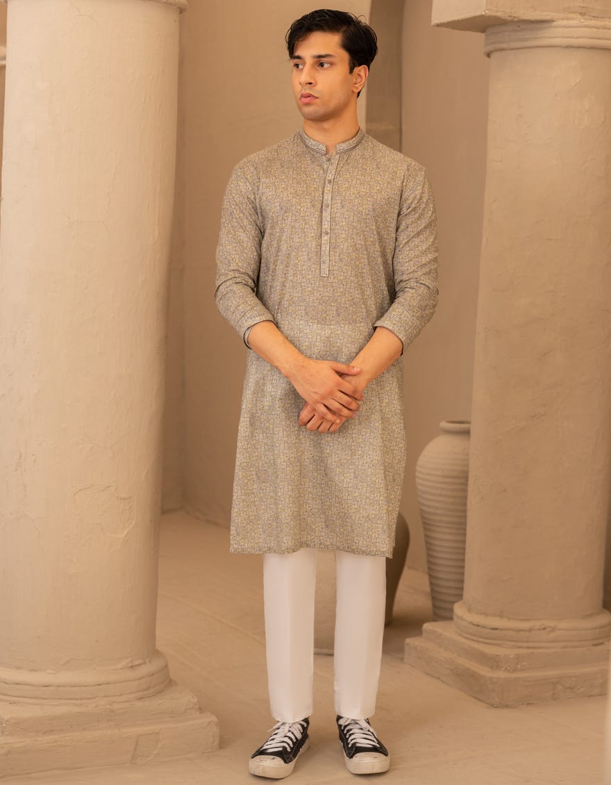 GREY COTTON TEENS KURTA