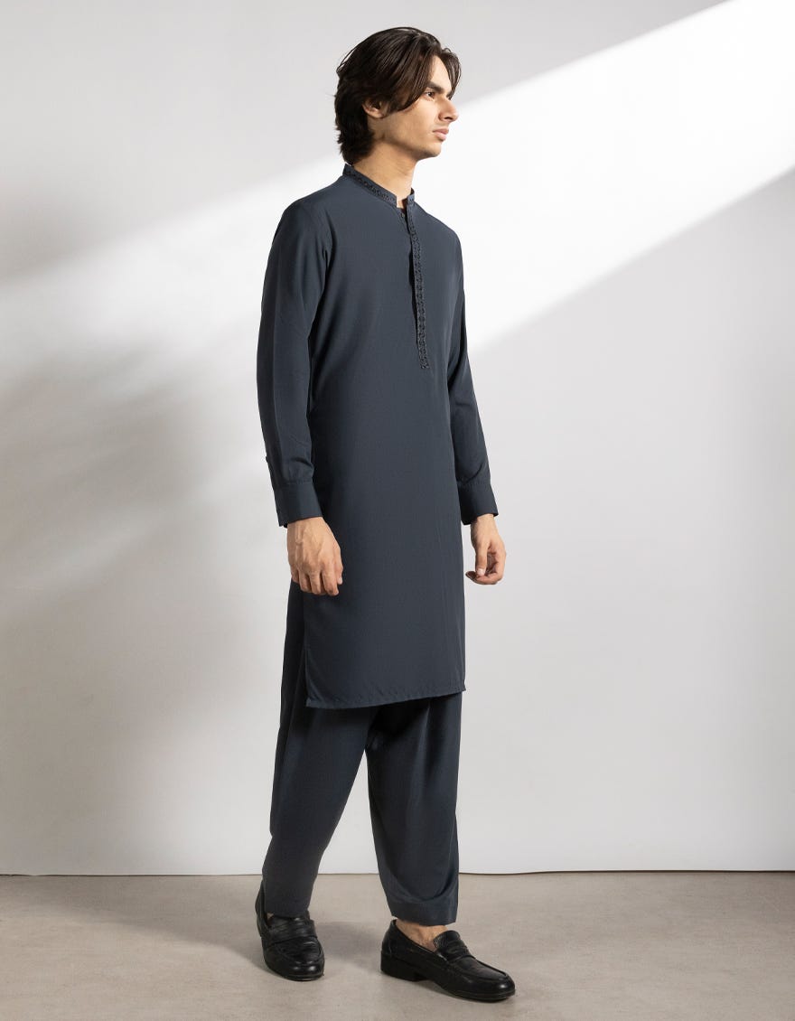 GREY BLENDED KAMEEZ SHALWAR