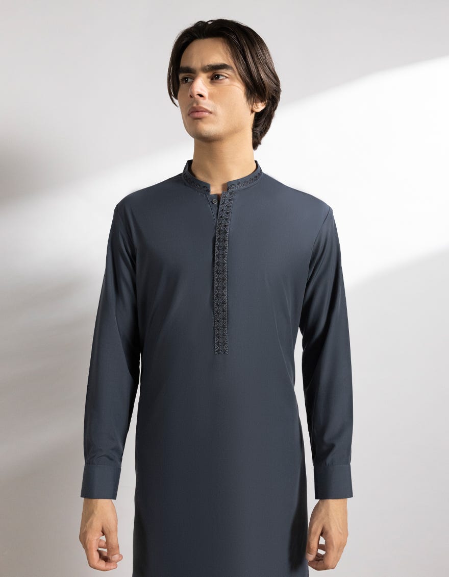 GREY BLENDED KAMEEZ SHALWAR