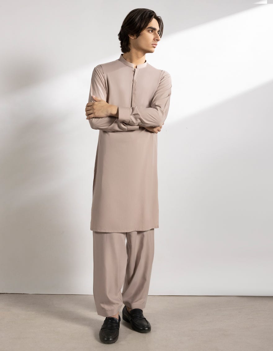 TEA PINK BLENDED KAMEEZ SHALWAR