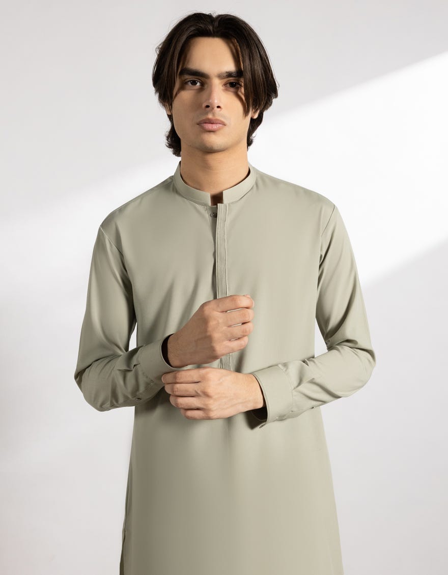 JADE GREEN BLENDED KURTA TROUSERS