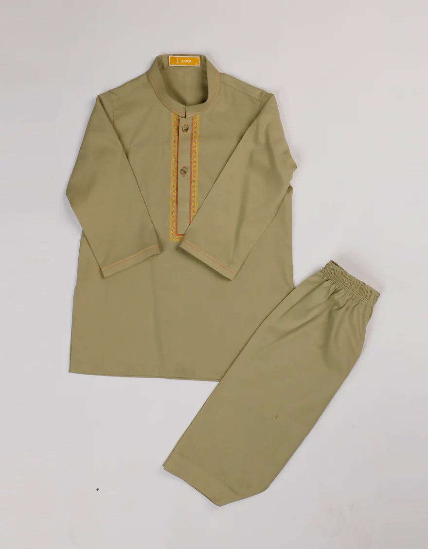 PALE YELLOW BLENDED KAMEEZ SHALWAR