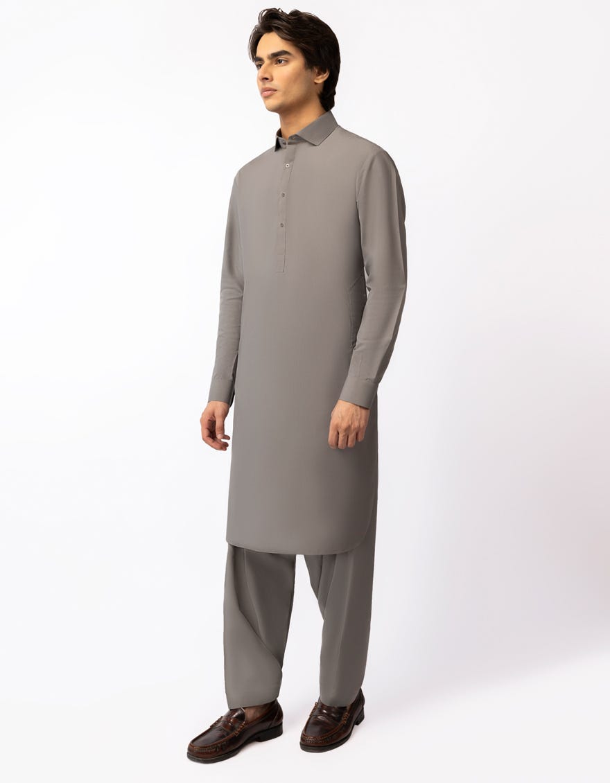 MUD GREY CASUAL KAMEEZ SHALWAR