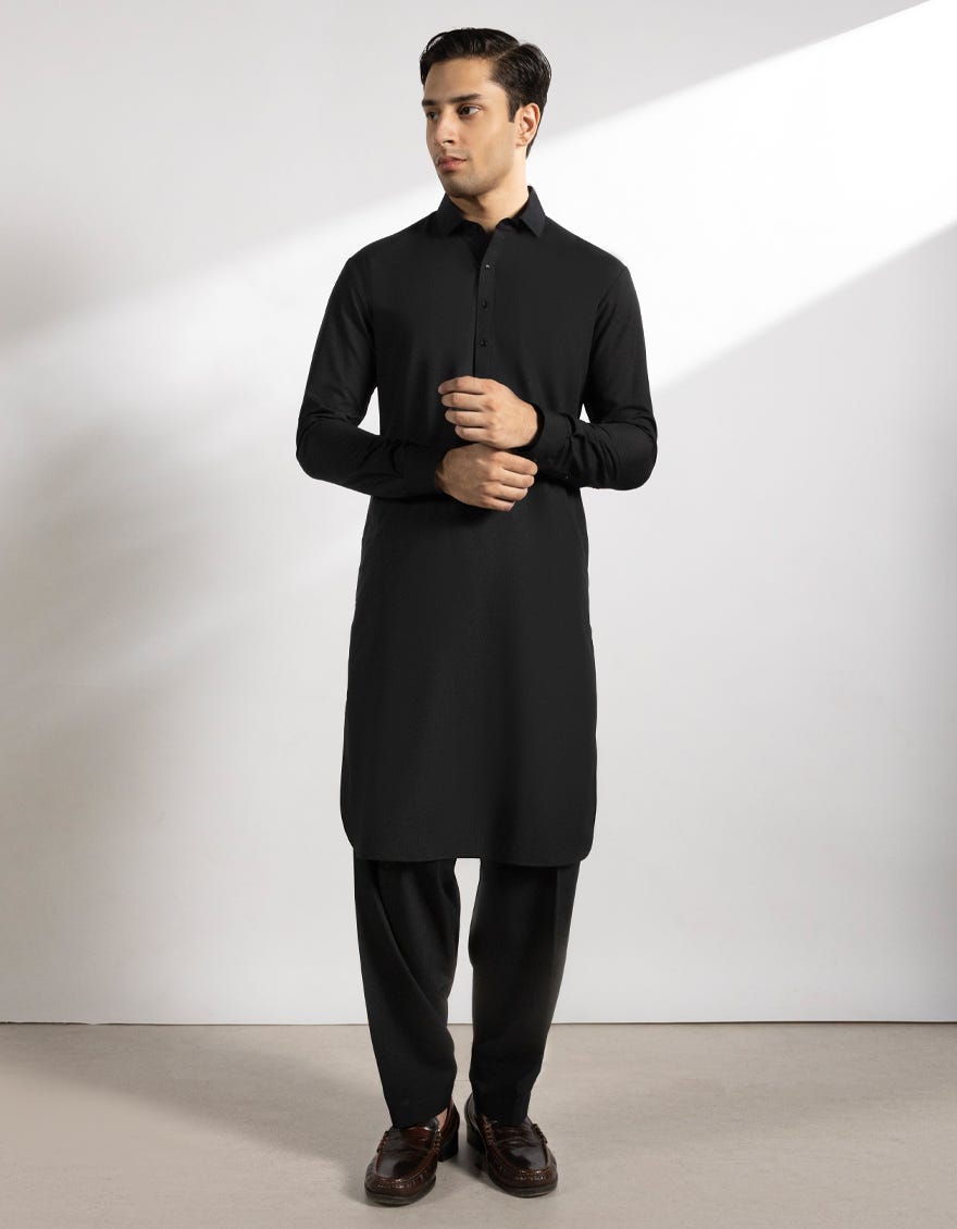 BLACK BLENDED KAMEEZ SHALWAR