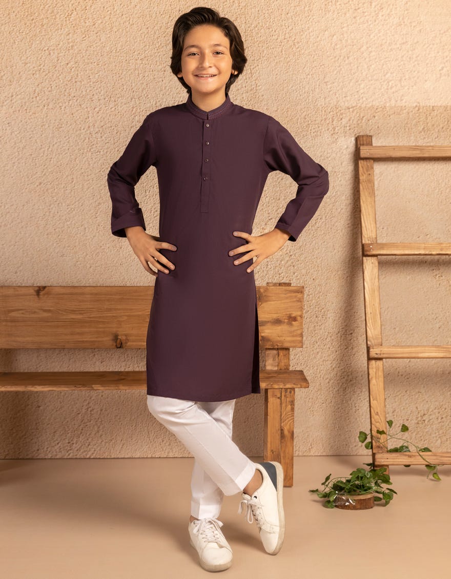 PURPLE SEMI-FORMAL KURTA
