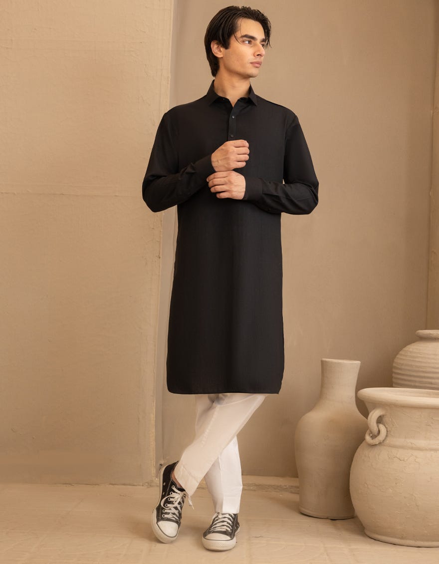BLACK CASUAL KURTA