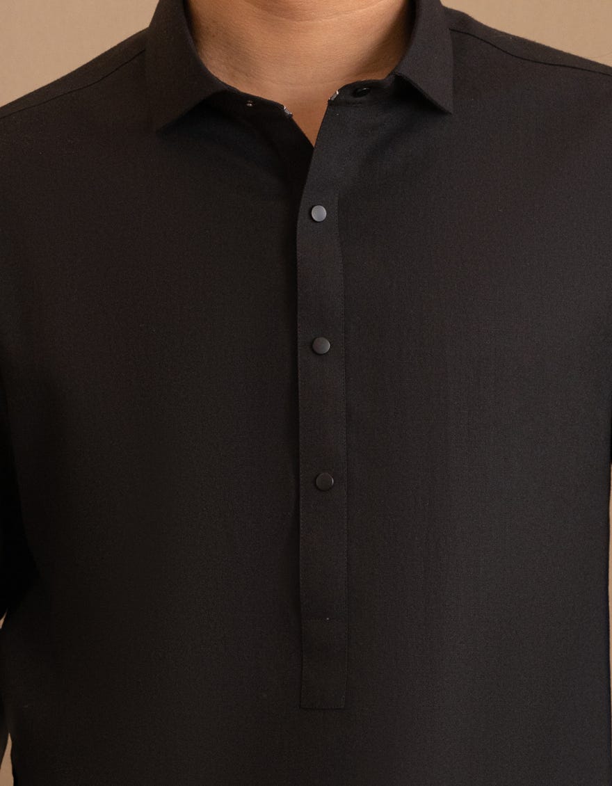 BLACK CASUAL KURTA
