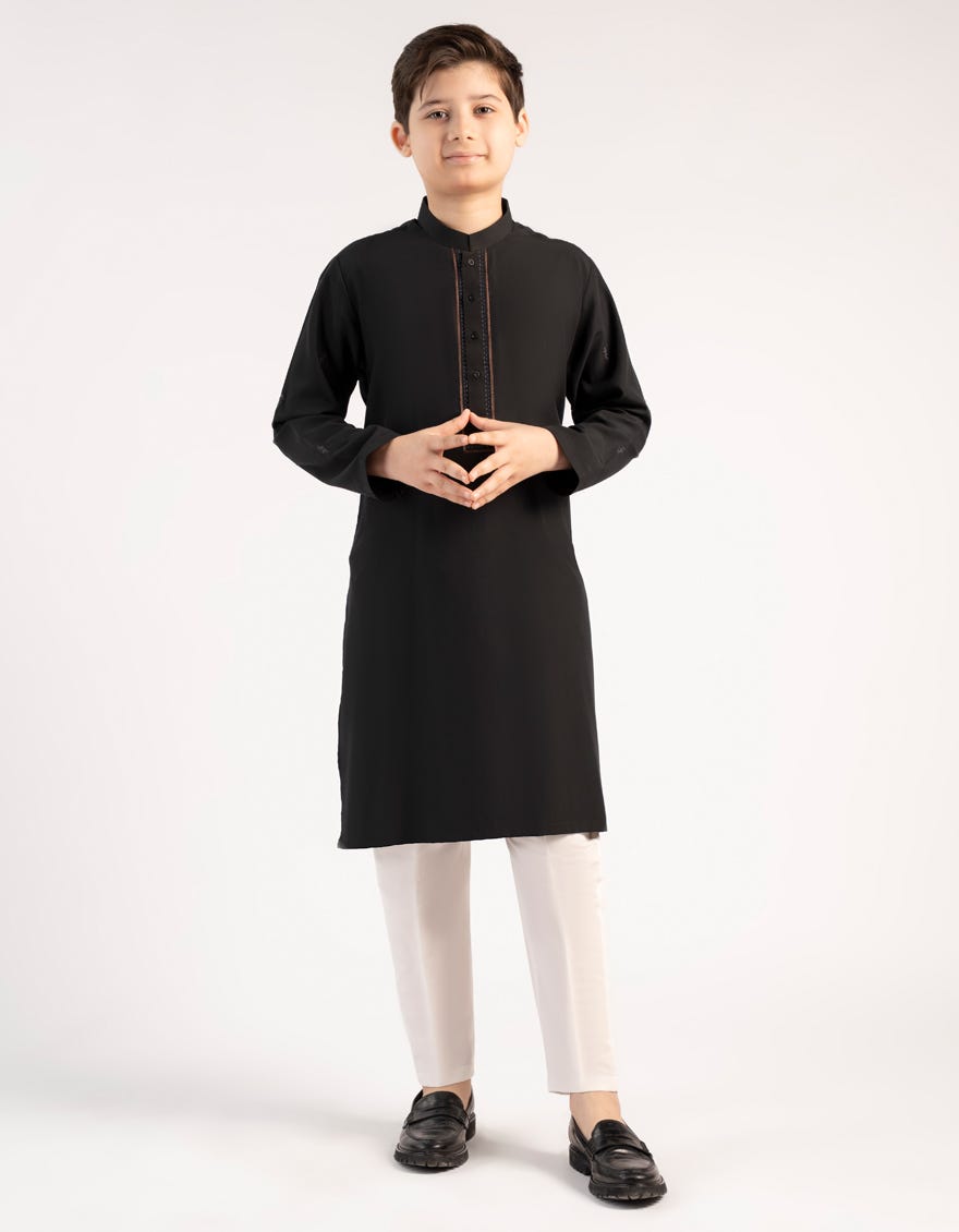 BLACK SEMI-FORMAL KURTA