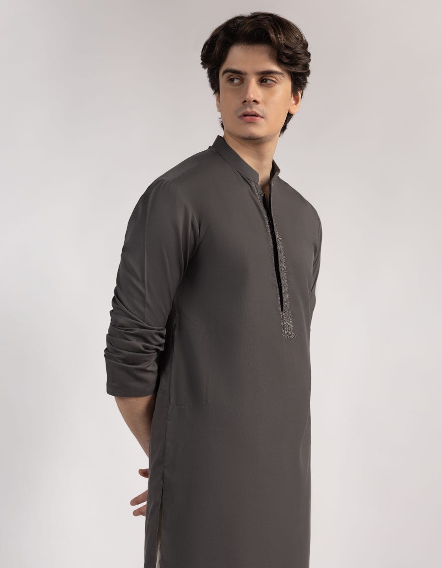 GREY SEMI-FORMAL KURTA