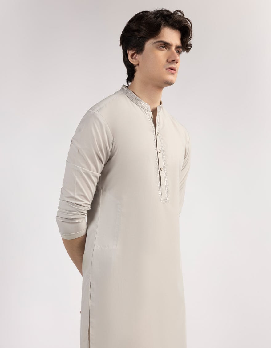 SMOKE GREY BLENDED KURTA