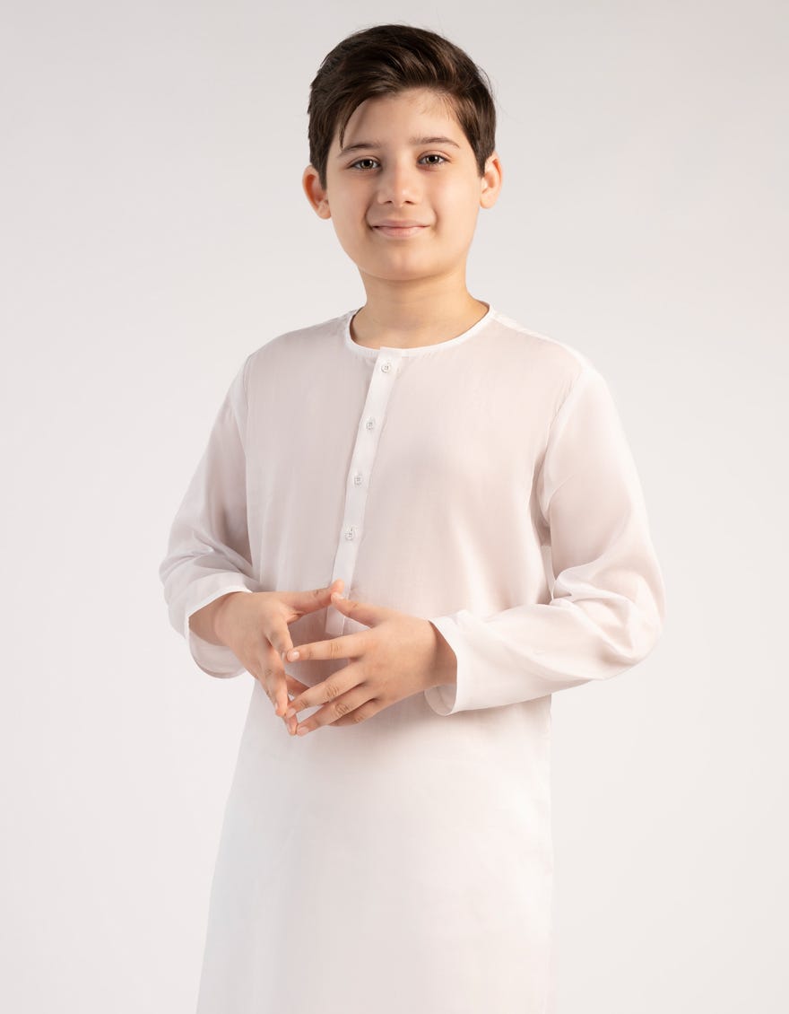 WHITE COTTON PLAIN KURTA