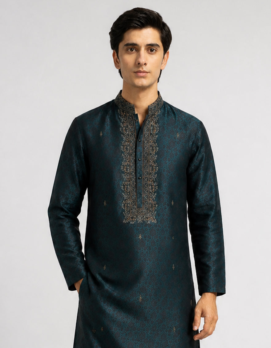 BOTTLE GREEN FORMAL KURTA