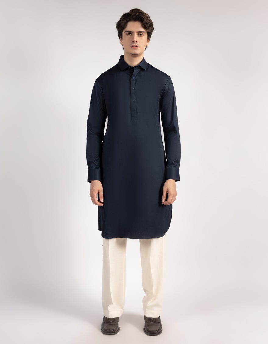NAVY BLUE PLAIN KAMEEZ SHALWAR