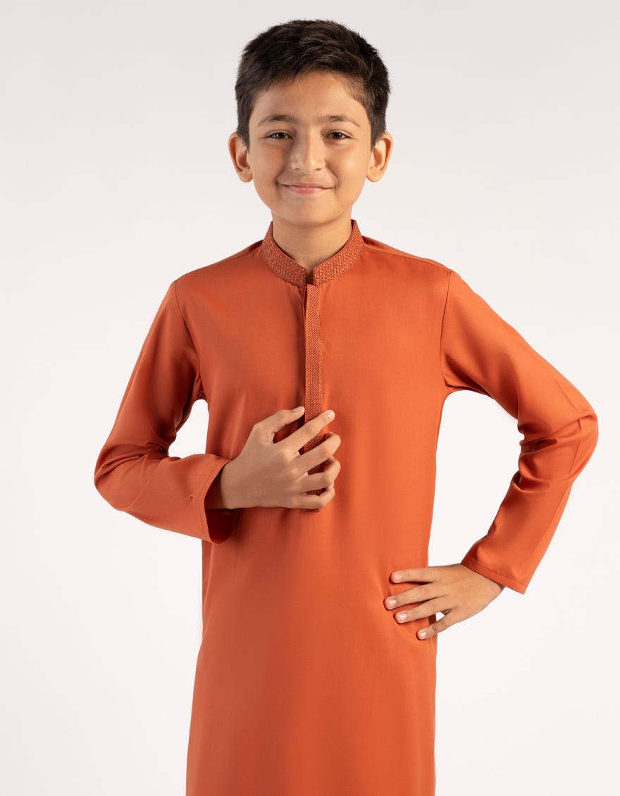 ORANGE SEMI-FORMAL KAMEEZ SHALWAR