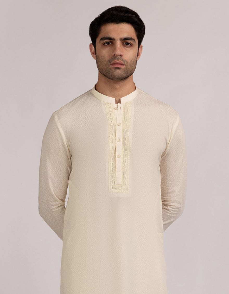 CREAM COTTON FORMAL KURTA