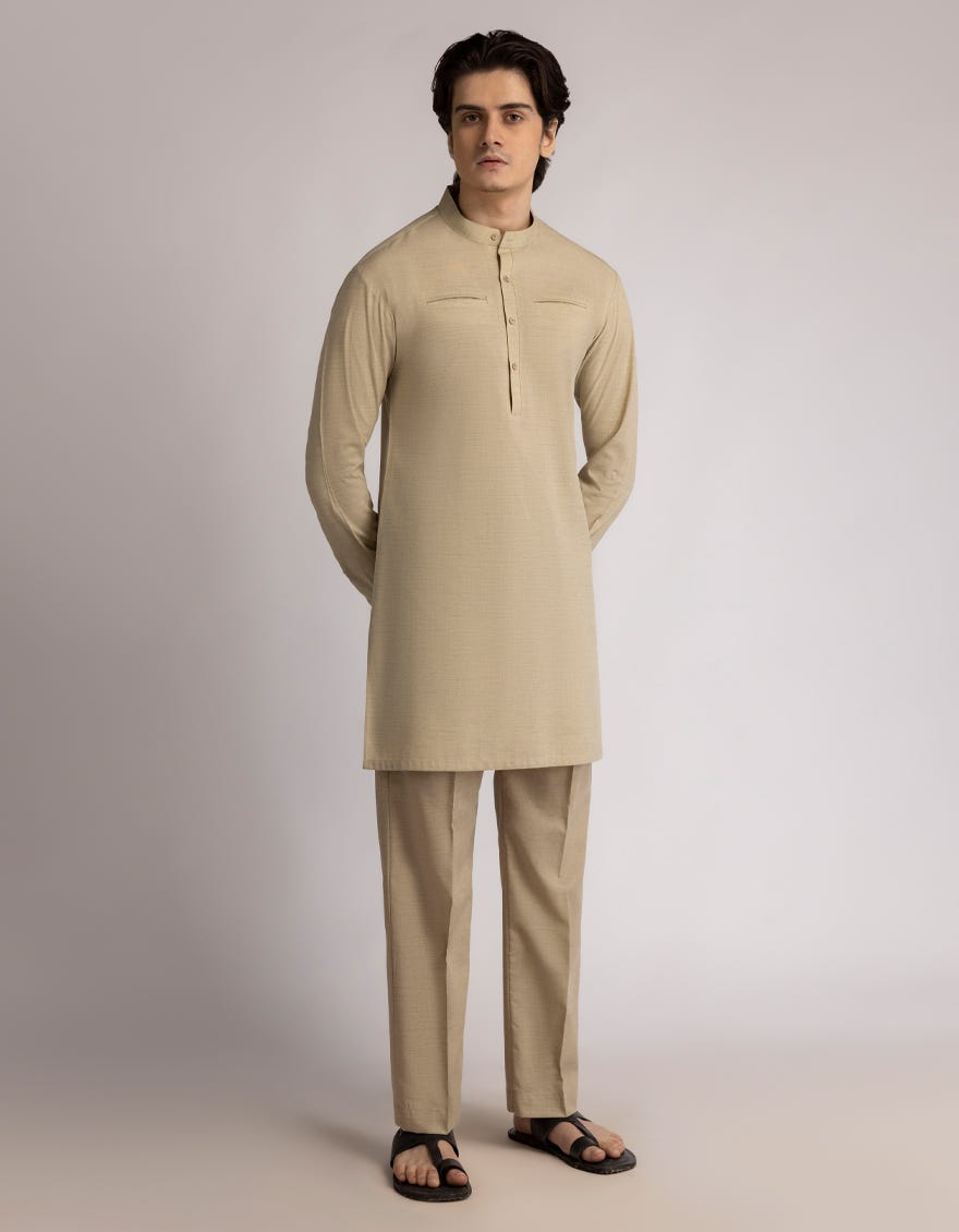 BEIGE KURTA TROUSERS