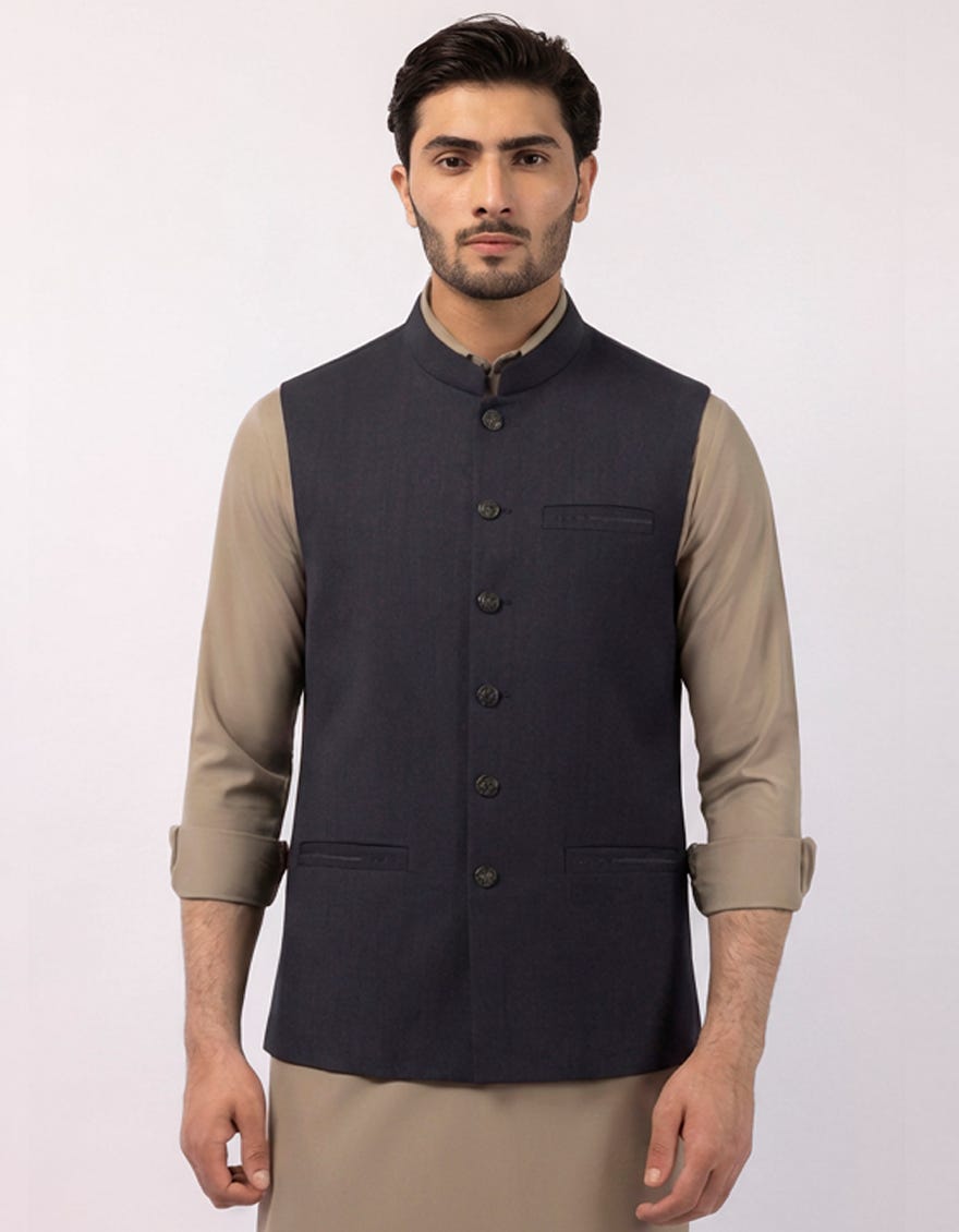 NAVY BLUE SUITING WAISTCOAT