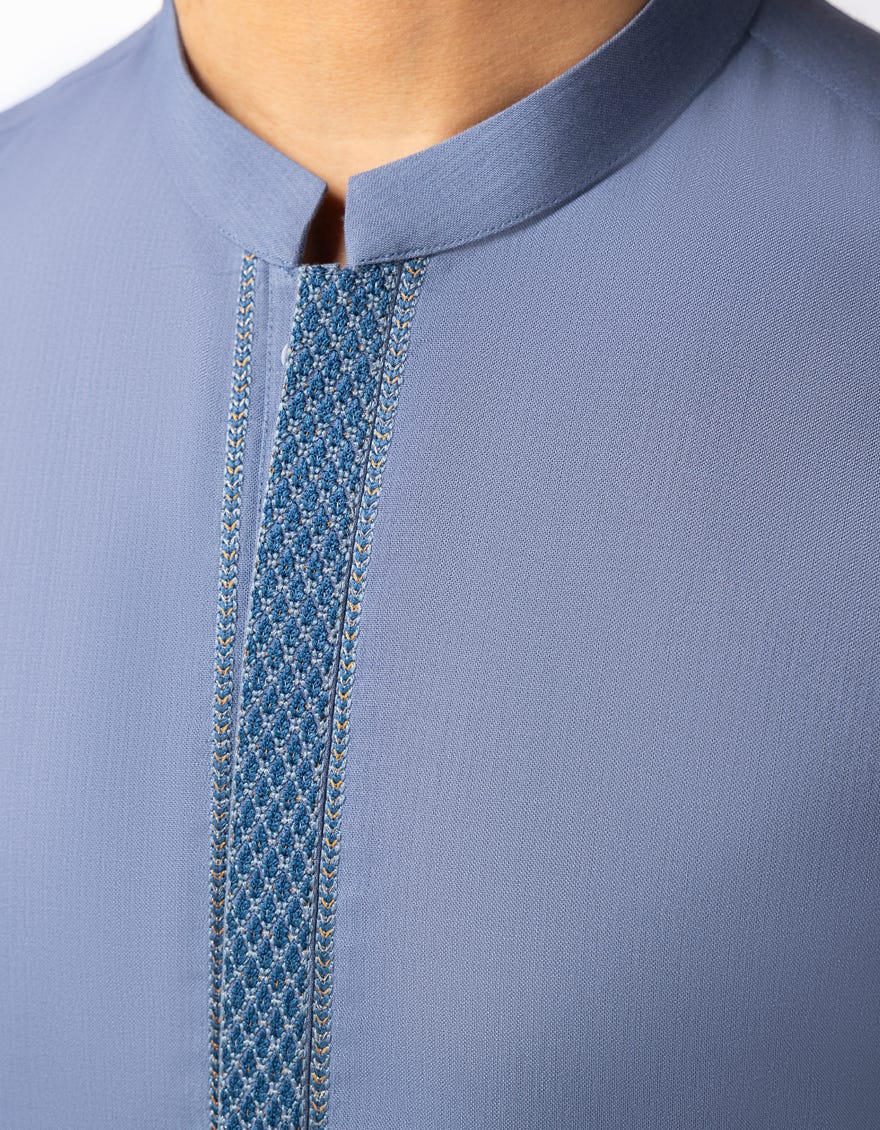 LIGHT BLUE SEMI-FORMAL KAMEEZ SHALWAR