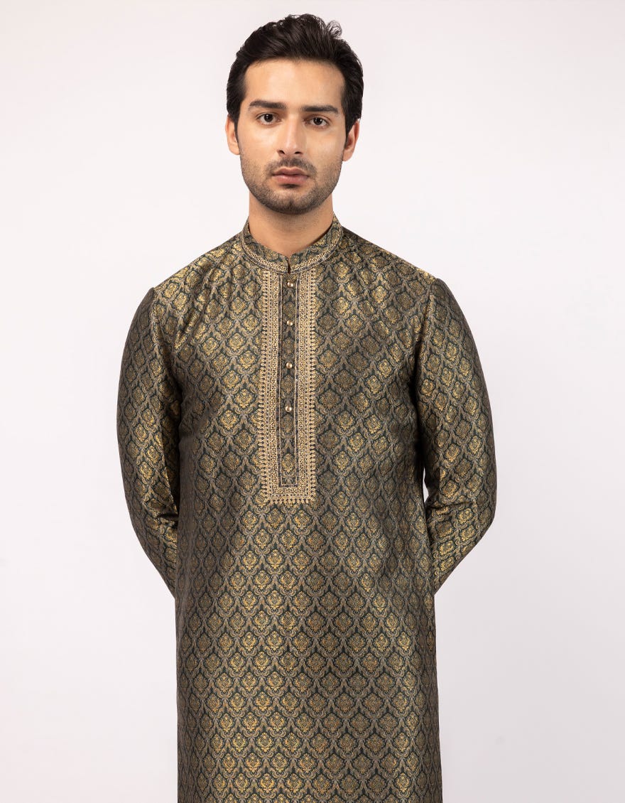ANTIQUE GREEN FORMAL KURTA