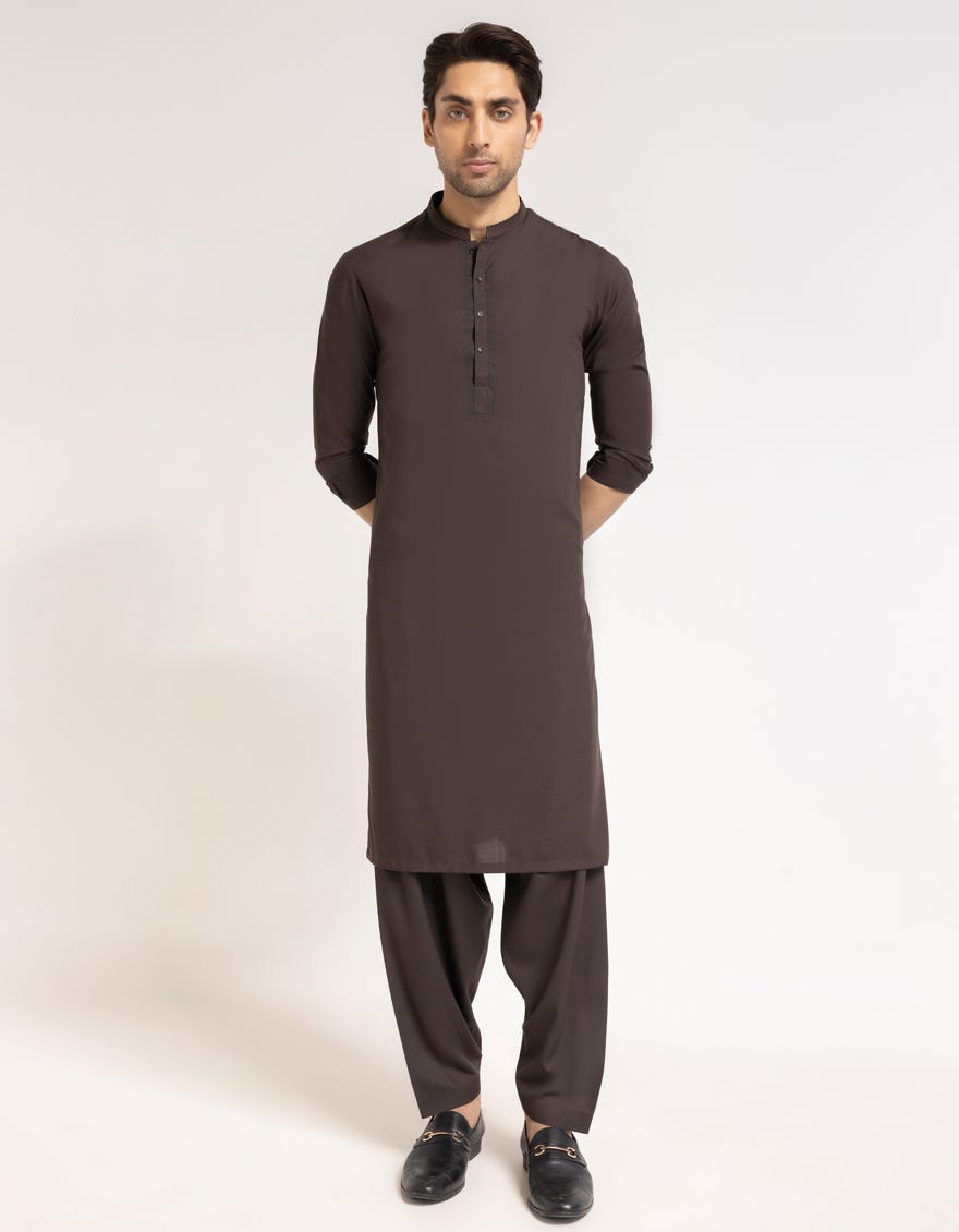 BROWN FORMAL KAMEEZ SHALWAR