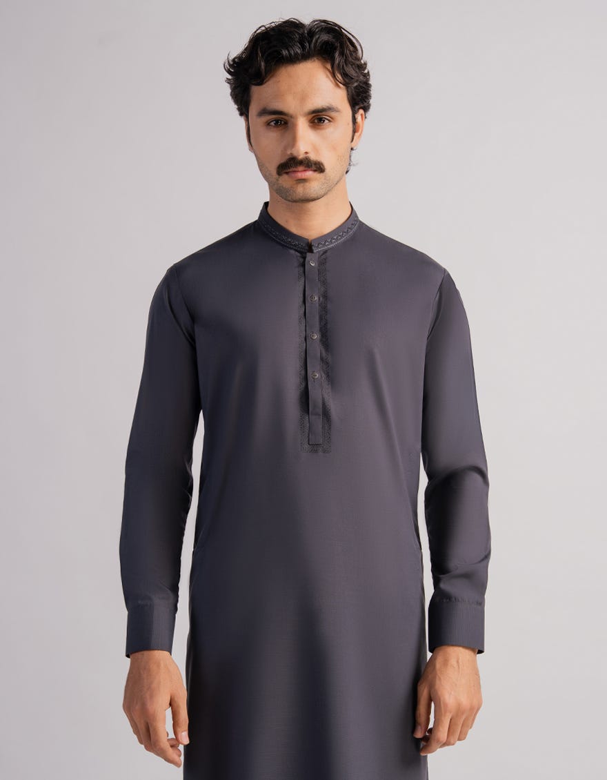 DARK GREY FORMAL KAMEEZ SHALWAR