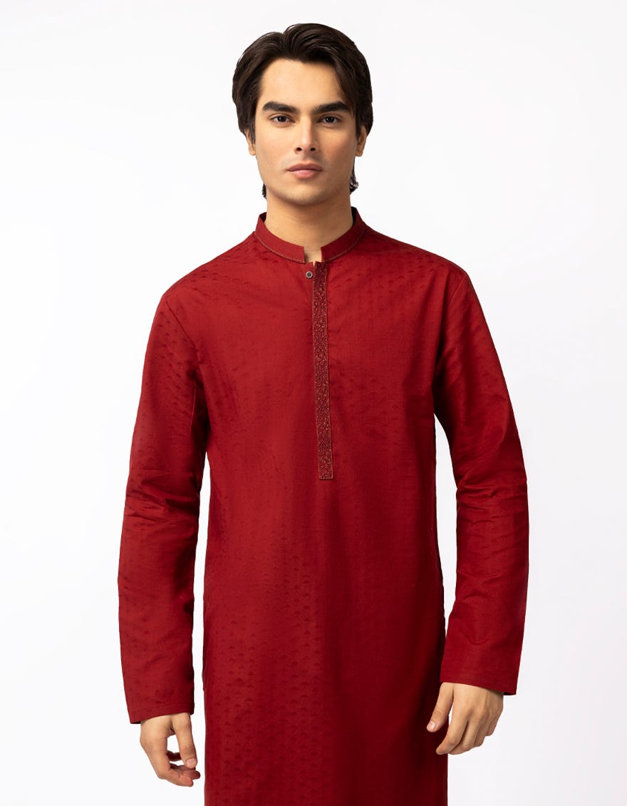 RED SEMI-FORMAL KURTA