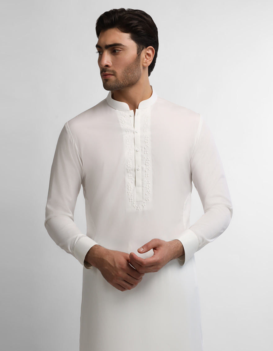 White Formal Kurta Trousers