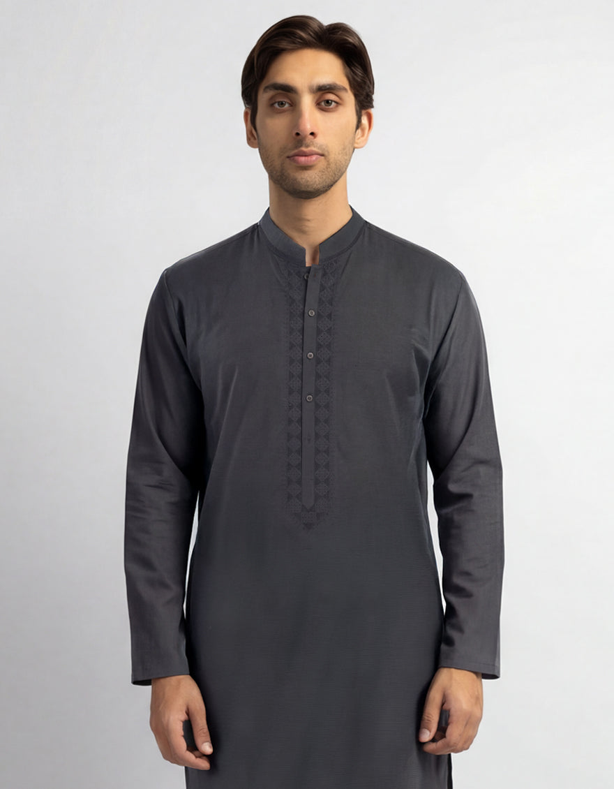GREY COTTON CASUAL KURTA