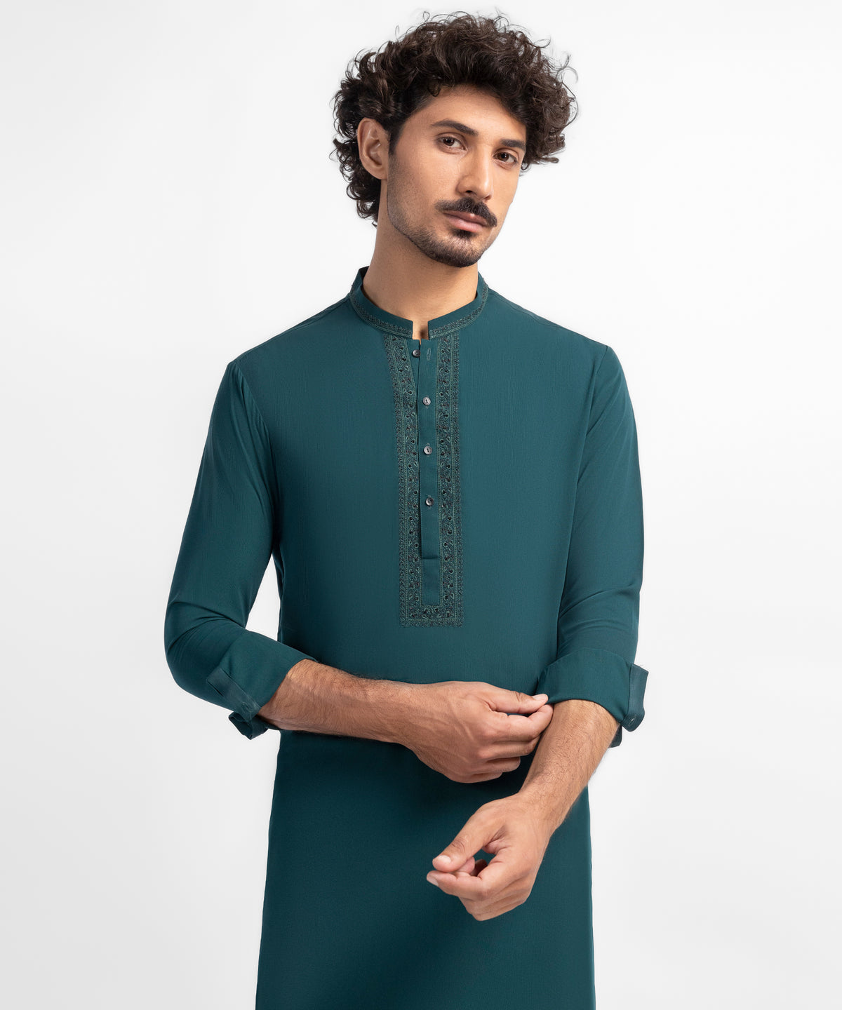 Forest Green Formal Georgette Kameez Shalwar