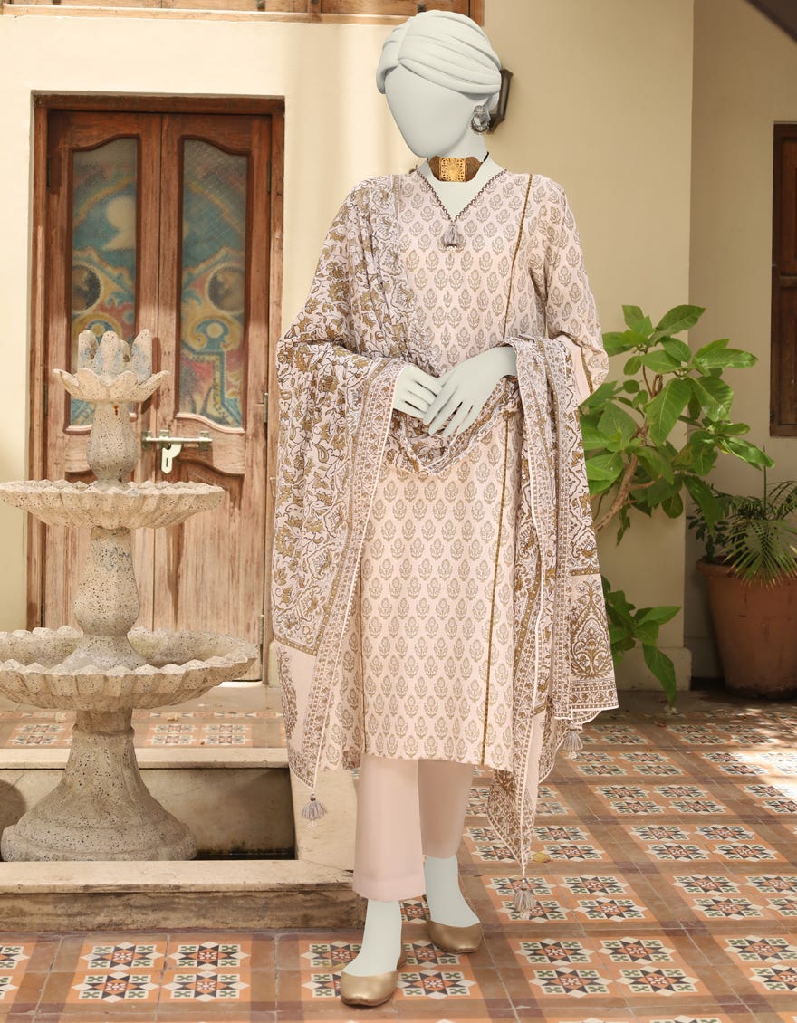 Off White Lawn Unstitched 3 Piece Dress | Jlawn-S-24-533